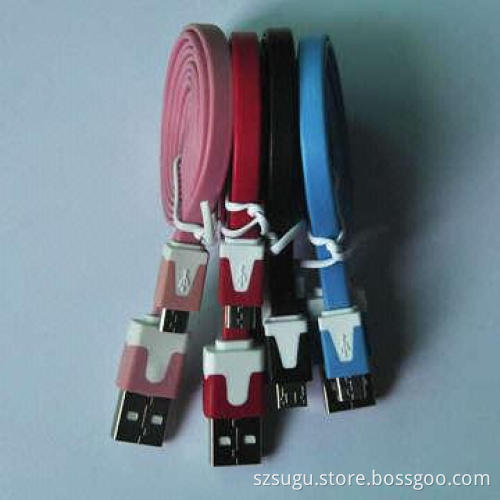 Colorful Flat Micro USB Data Cable for Mobile Phone and Tablet PC